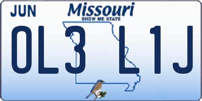 MO license plate OL3L1J