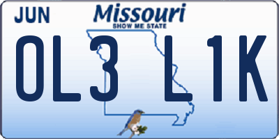 MO license plate OL3L1K