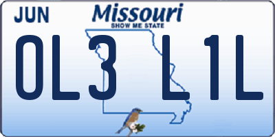 MO license plate OL3L1L