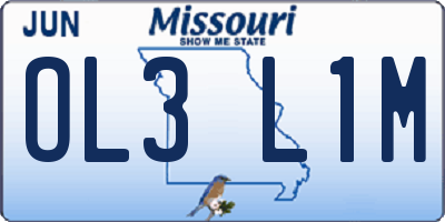 MO license plate OL3L1M