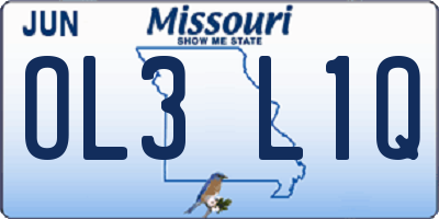 MO license plate OL3L1Q