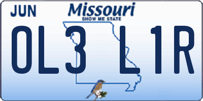 MO license plate OL3L1R