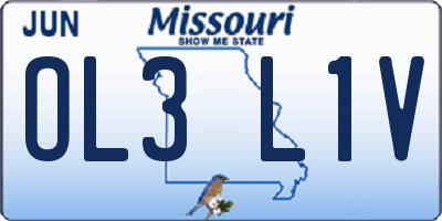 MO license plate OL3L1V