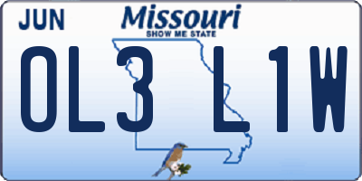 MO license plate OL3L1W
