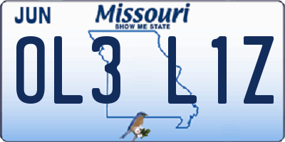 MO license plate OL3L1Z