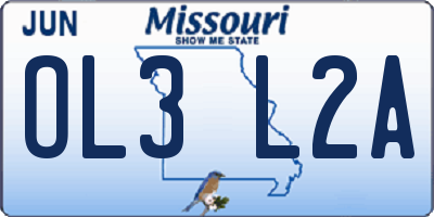 MO license plate OL3L2A