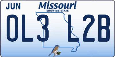MO license plate OL3L2B