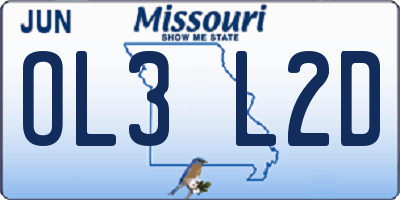 MO license plate OL3L2D