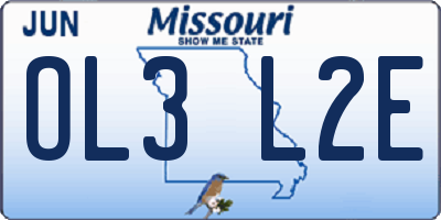 MO license plate OL3L2E