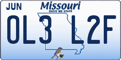 MO license plate OL3L2F