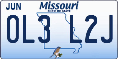 MO license plate OL3L2J