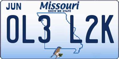 MO license plate OL3L2K