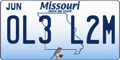 MO license plate OL3L2M