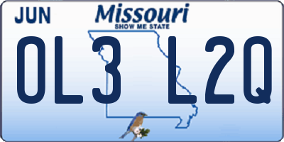 MO license plate OL3L2Q