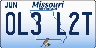 MO license plate OL3L2T