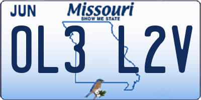 MO license plate OL3L2V