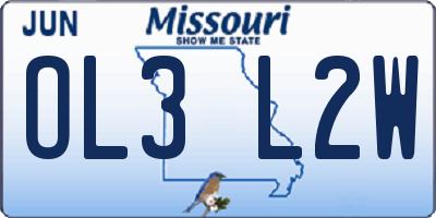 MO license plate OL3L2W