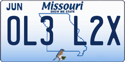 MO license plate OL3L2X