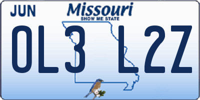MO license plate OL3L2Z