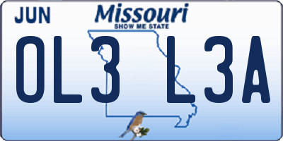 MO license plate OL3L3A