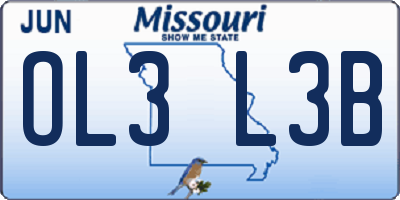 MO license plate OL3L3B