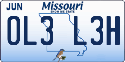 MO license plate OL3L3H
