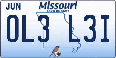 MO license plate OL3L3I