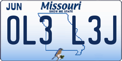 MO license plate OL3L3J