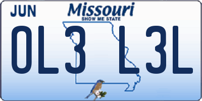 MO license plate OL3L3L