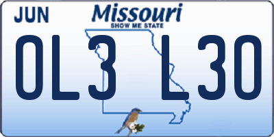 MO license plate OL3L3O