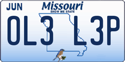 MO license plate OL3L3P