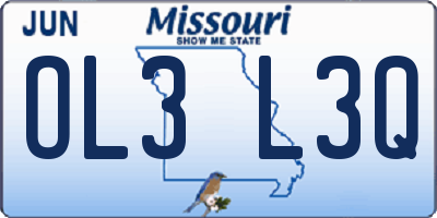 MO license plate OL3L3Q
