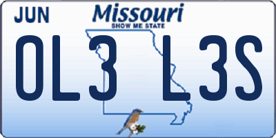 MO license plate OL3L3S