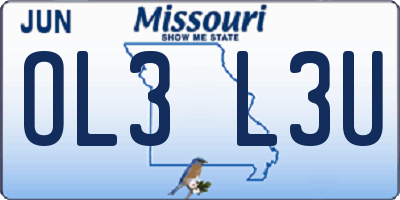 MO license plate OL3L3U