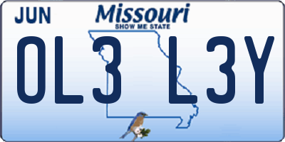 MO license plate OL3L3Y
