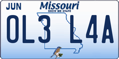 MO license plate OL3L4A