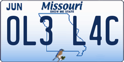 MO license plate OL3L4C