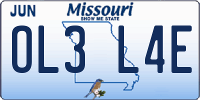 MO license plate OL3L4E