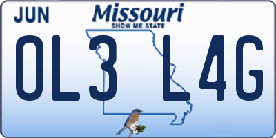 MO license plate OL3L4G