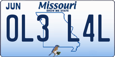 MO license plate OL3L4L