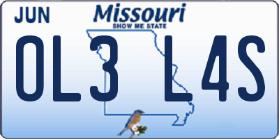 MO license plate OL3L4S