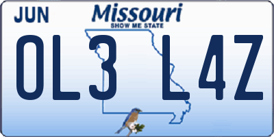 MO license plate OL3L4Z