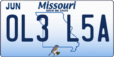 MO license plate OL3L5A