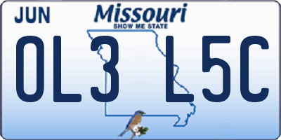 MO license plate OL3L5C