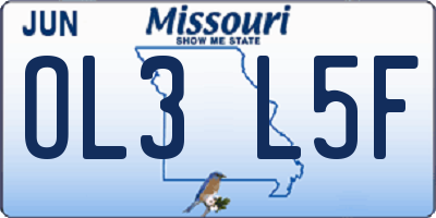 MO license plate OL3L5F