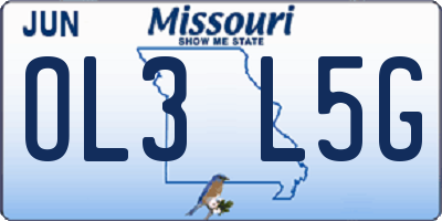MO license plate OL3L5G
