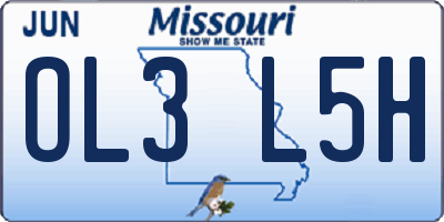 MO license plate OL3L5H