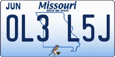 MO license plate OL3L5J