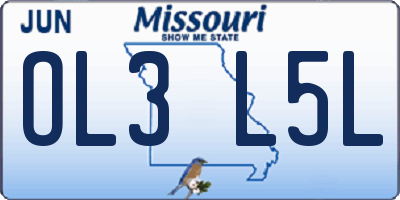 MO license plate OL3L5L
