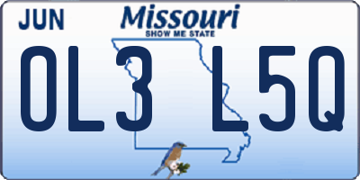 MO license plate OL3L5Q
